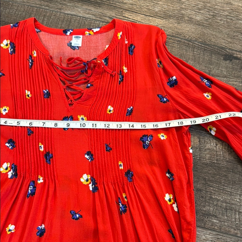 OLD NAVY Floral Red Women's Top - Picture 5 of 6
